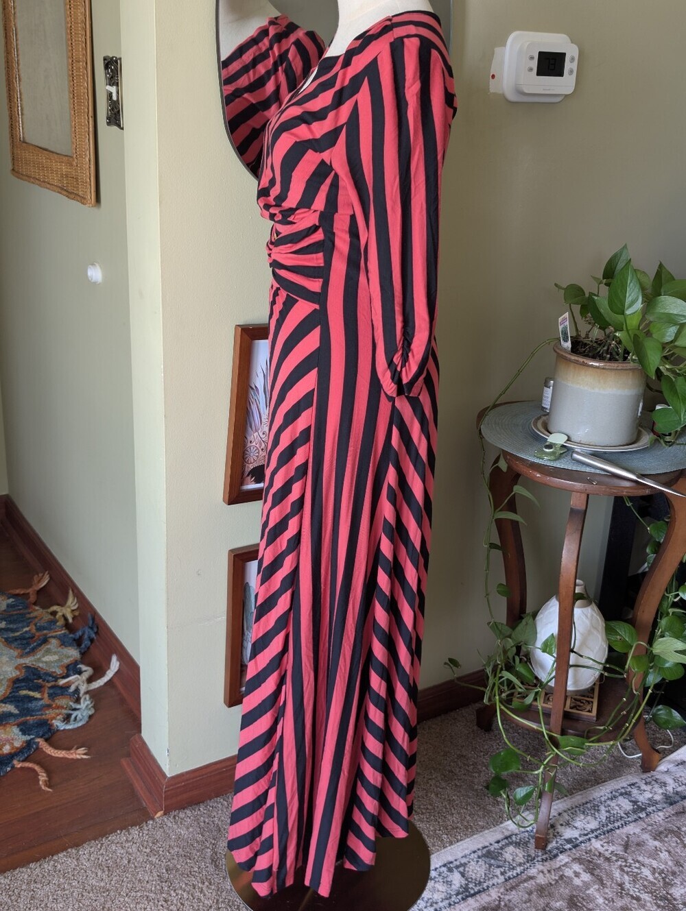 Completely Me by Liz Lange Women's Size Small Striped Long Sleeve Maxi Dress - Picture 8 of 10
